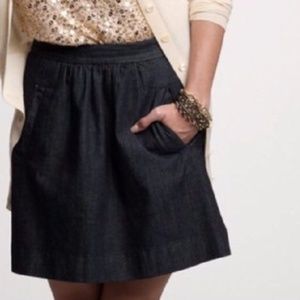 J.crew a-line denim swing skirt Size 6 w/ POCKETS